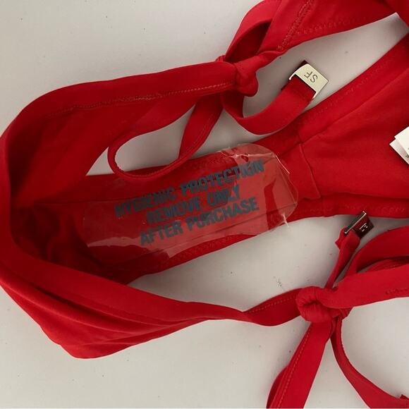 Seafolly Brazilian Tie Side Bikini Bottom in Chilli Size 6 NWOT - Picture 7 of 8